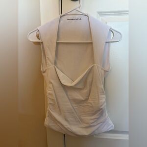 Abercrombie & Fitch White Sleeveless square neck Tank Top